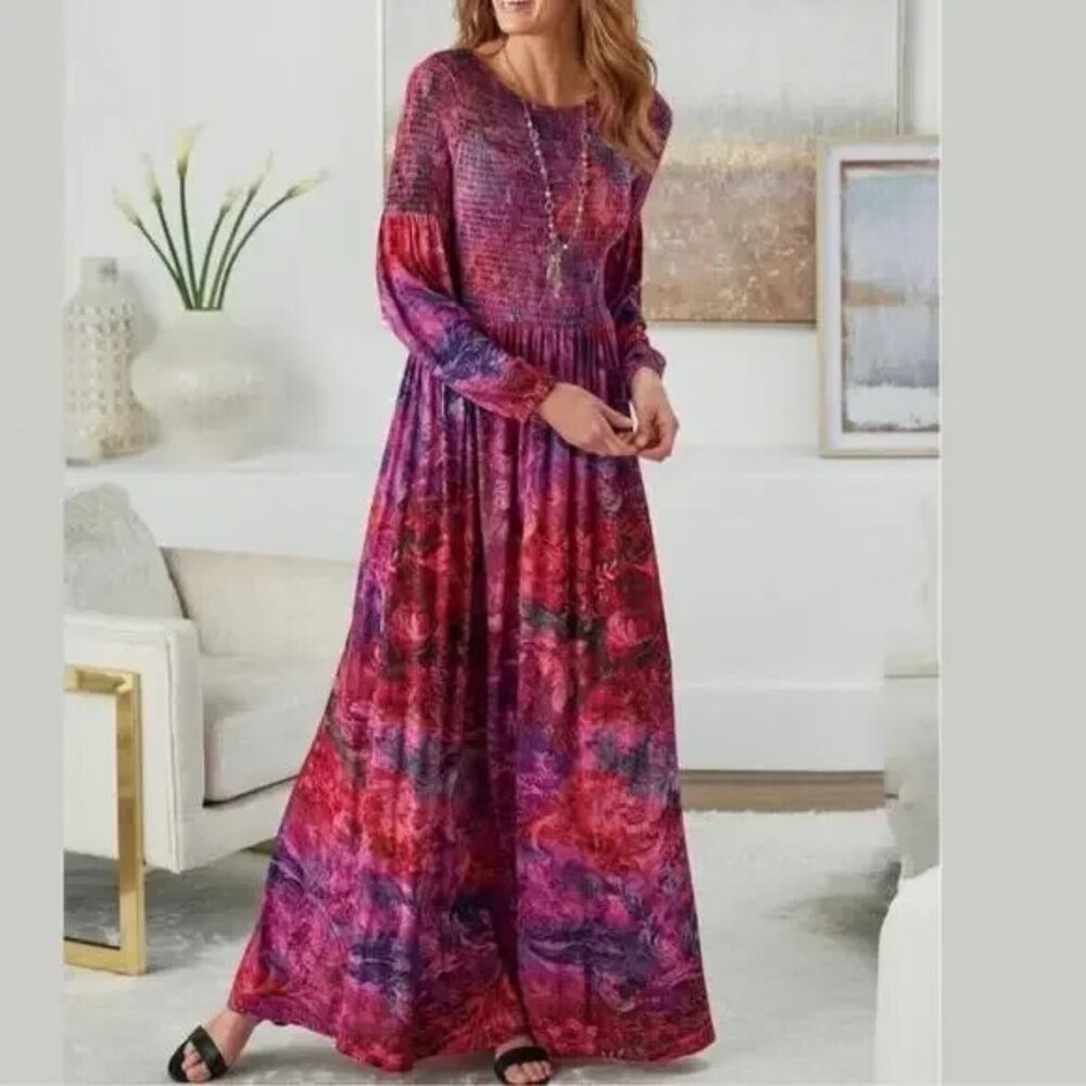 Soft Surroundings XS (2-4) Beunissima Maxi Dress NWT (missy) 2EH1570501